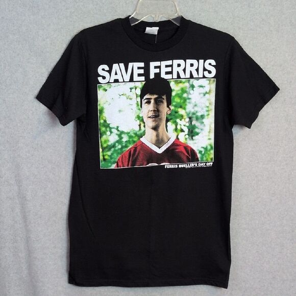 Bay Island Ferris Bueller's Day Off SAVE FERRIS Black Graphic Tee Adult M NWT - Picture 1 of 5